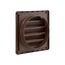 8" Brown Plastic Fresh Air Intake Vent w/ Rain Guard, 1" Collar
