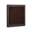 8" Brown Mini Louvered Plastic Fresh Air Intake Vent, Flush Mount
