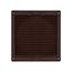 8" Brown Mini Louvered Plastic Fresh Air Intake Vent, Flush Mount