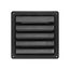 8" Black Plastic Fresh Air Intake Vent w/ Rain Guard, 1" Collar