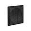 8" Black Mini Louvered Plastic Fresh Air Intake Vent, Flush Mount