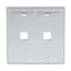Dual-Gang Quickport, Wallplate w/ ID Windows, 2-port (Gray)