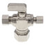 1/2" Nom Comp (5/8" OD) x 3/8" OD Comp x 1/4" OD Comp Dual Outlet Valve, Lead Free (Chrome Plated)