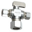 1/2" Nom Comp (5/8" OD) x 3/8" OD Comp x 3/8" OD Comp Dual Outlet Valve, Lead Free (Chrome Plated)