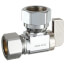 1/2" Nom Compression (5/8" OD) x 1/2" FIP Angle Stop & Isolation Valve, Lead Free (Chrome Plated)