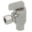 3/8" OD Fem. Comp x 3/8" OD Comp Angle Mini Ball Stop Valve, Lead Free (Chrome)