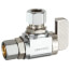 3/8" OD Fem. Comp x 3/8" OD Comp Angle Mini Ball Stop Valve, Lead Free (Chrome)