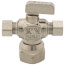 1/2" FIP x  3/8" OD Comp x 3/8" OD Comp Dual Outlet Valve, Lead Free (Chrome Plated)