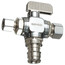 1/2" Expansion PEX x 3/8" x 1/4" OD Comp Angle Dual Outlet Supply Stop Valve, Lead Free (Chrome Plated)