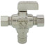 1/2" Expansion PEX x 3/8" OD Comp x 3/8" OD Angle Dual Outlet Stop Valve, Lead Free (Chrome Plated)