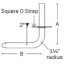 1/2" Male Sweat Copper Tub Spout Stub Out Elbow with Square O Strap, No Lead (8" x 7")