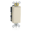 15A, 120/277v, Decora Plus Rocker 2-throw Ctr-off Mom. Contact 1-pole AC Switch (Light Almond)
