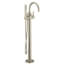 Cia Single Handle Floor Mounted Tub Filler w/ Hand Shower (Brushed Nickel), 615BN