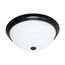 13" LED Flush Dome Fixture Mahogany Bronze Finish w/ Frosted Glass