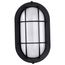 LED Small Oval Bulk Head Fixture Black Finish w/ White Glass