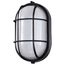 LED Oval Bulk Head Fixture Black Finish w/ White Glass