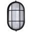 LED Oval Bulk Head Fixture Black Finish w/ White Glass