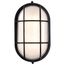 LED Oval Bulk Head Fixture Black Finish w/ White Glass
