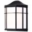LED Cage Lantern Fixture Black Finish w/ White Linen Acrylic