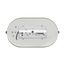 LED Oval Bulk Head Fixture White Finish w/ White Glass