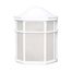 LED Cage Lantern Fixture White Finish w/ White Linen Acrylic