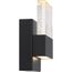 Ellusion LED Small Wall Sconce 15W Matte Black Finish w/ Seeded Glass
