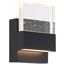 Ellusion LED Small Wall Sconce 15W Matte Black Finish w/ Seeded Glass