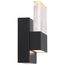 Ellusion LED Small Wall Sconce 15W Matte Black Finish w/ Seeded Glass
