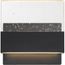 Ellusion LED Medium Wall Sconce 15W Matte Black Finish w/ Seeded Glass