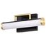 Solano Small Vanity LED Black and Brushed Brass Finish White Acrylic Lens