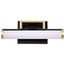 Solano Small Vanity LED Black and Brushed Brass Finish White Acrylic Lens