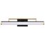 Solano Medium Vanity LED Black and Brushed Brass Finish White Acrylic Lens
