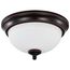 Center Lock 11 Inch LED Flush Mount 19 Watt 3000K Mahogany Bronze Finish Frosted Glass