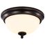 Center Lock 11 Inch LED Flush Mount 19 Watt 3000K Mahogany Bronze Finish Frosted Glass