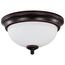 Center Lock 11 Inch LED Flush Mount 19 Watt 3000K Mahogany Bronze Finish Frosted Glass