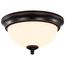 Center Lock 11 Inch LED Flush Mount 19 Watt 3000K Mahogany Bronze Finish Frosted Glass