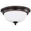 Center Lock 13 Inch LED Flush Mount 19 Watt 3000K Mahogany Bronze Finish Frosted Glass