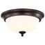 Center Lock 13 Inch LED Flush Mount 19 Watt 3000K Mahogany Bronze Finish Frosted Glass
