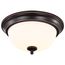 Center Lock 13 Inch LED Flush Mount 19 Watt 3000K Mahogany Bronze Finish Frosted Glass