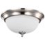 Center Lock 13 Inch LED Flush Mount 19 Watt 3000K Brushed Nickel Finish Frosted Glass