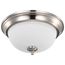 Center Lock 13 Inch LED Flush Mount 19 Watt 3000K Brushed Nickel Finish Frosted Glass