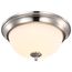 Center Lock 13 Inch LED Flush Mount 19 Watt 3000K Brushed Nickel Finish Frosted Glass