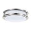 16 Watt 10" LED Flush Mount Fixture 3000K Dimmable Brushed Nickel White Lens