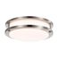 16 Watt 10" LED Flush Mount Fixture 3000K Dimmable Brushed Nickel White Lens