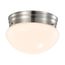 12 Watt 7" LED Flush Mount Fixture 3000K Dimmable Brushed Nickel Frosted Glass