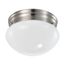 12 Watt 7" LED Flush Mount Fixture 3000K Dimmable Brushed Nickel Frosted Glass
