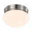 12 Watt 7" LED Flush Mount Fixture 3000K Dimmable Brushed Nickel Frosted Glass