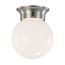 8 Watt 6" LED Flush Mount Fixture 3000K Dimmable Brushed Nickel Frosted Glass