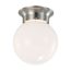 8 Watt 6" LED Flush Mount Fixture 3000K Dimmable Brushed Nickel Frosted Glass