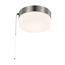 12 Watt 8" LED Flush Mount Fixture w/ Pull Chain Brushed Nickel w/ Frosted Glass